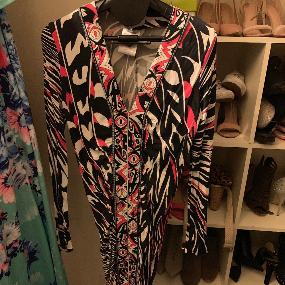EMILIO PUCCI RUCHED PRINT DRESS